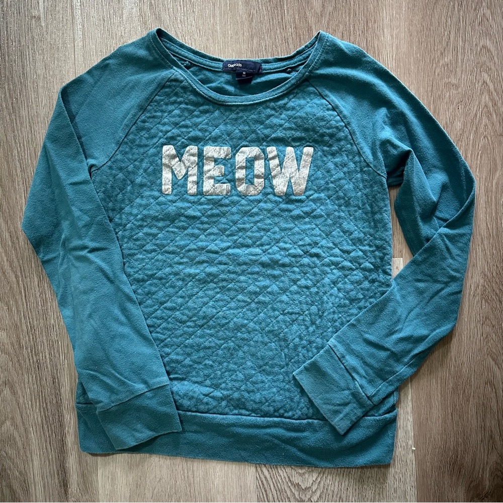 GAP Girl’s Medium 'Meow' Sweatshirt
